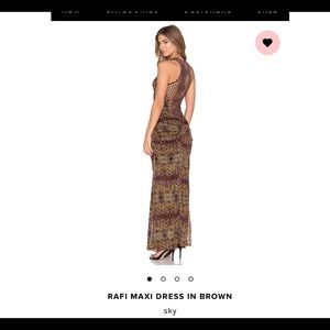 SKY RAFI MAXI DRESS BROWN w multi colored, pattern